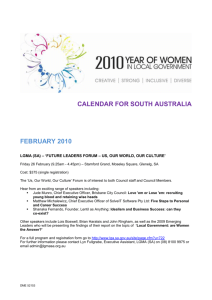 2010 Year of Women in Local Government Calendar for South