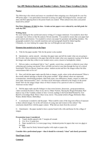 Sociology 416/516 Checklist and Grading Criteria for Research Project