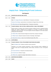 Integrity Pacts - Safeguarding EU Funds Conference Draft Agenda