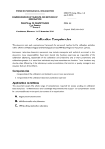 CIMO Calibration Competencies