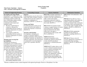 Chemistry NGSS Pacing Guide