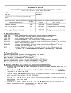 PHS 398 (Rev. 11/07), Biographical Sketch Format Page