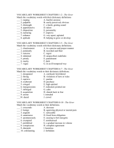VOCABULARY WORKSHEET CHAPTERS 1-2