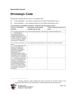 comprise the Driveways Code - Bundaberg Regional Council