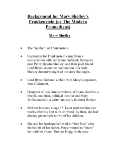 Background for Mary Shelley`s Frankenstein (or The Modern