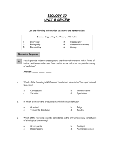 Ecology and Evolution Practise Exam Questions and Answer Key