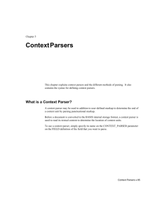 MSG Chapter 5: Context Parsers