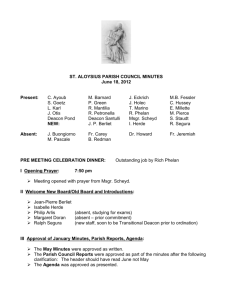 ST. ALOYSIUS PARISH COUNCIL MINUTES June 18, 2012 Present