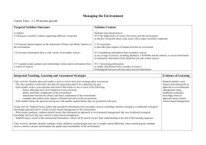 Managing the Environment - Science 7