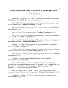 Some Examples of Writing Assignments in Psychology Courses