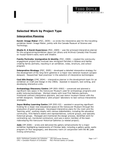 Selected Work by Project Type - interpretive planning & educational