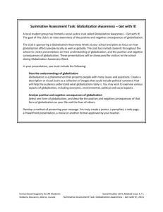 Summative Assessment Task: Globalization