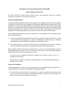 Guide to Writing a Consent Form