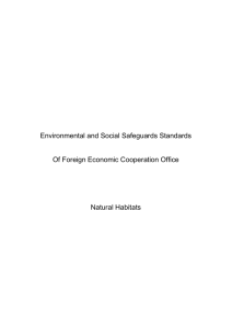 Environmental and Social Safeguards Standards