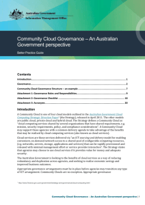 Community Cloud Governance