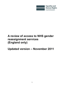 A review of access to NHS gender reassignment services