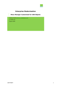 Menu Manager Customised for USS Objects