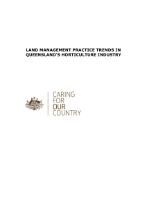 Land management practice trends in Queensland`s horticulture