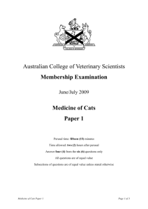 Membership Examination - Australian College of Veterinary Scientists
