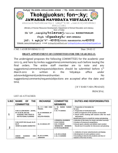 committee for jnvst-2013 - JAWAHAR NAVODAYA VIDYALAYA