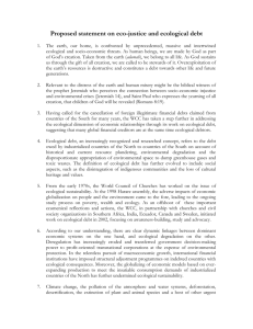 Proposed statement on eco-justice and ecological