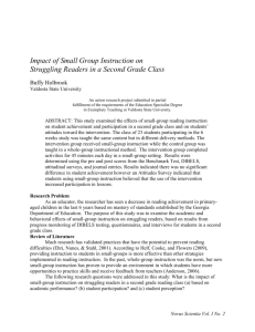 Impact of Small Group Instruction on Struggling Readers in a