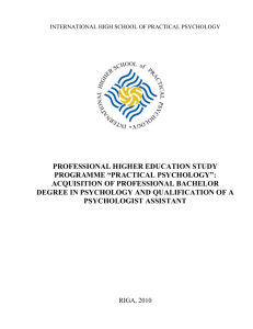 the professional higher education study programme