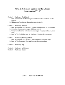 ABC & Dictionary Centers for the Library