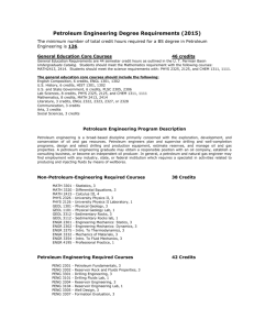 Petroleum Engineering Curriculum 2015