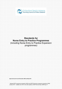Standards for Nurse Entry to Practice Programmes