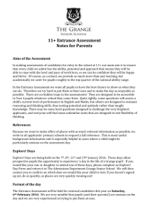 Yarm School Entrance Assessments