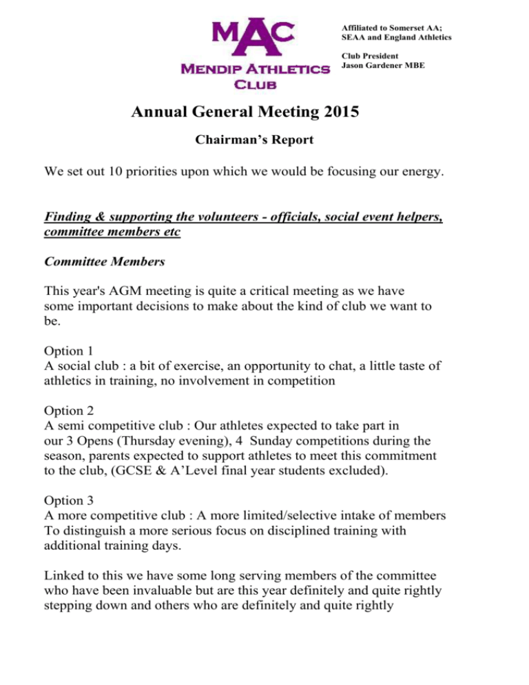 MAC Chairman`s Report 2015