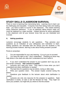 Classroom survival skills