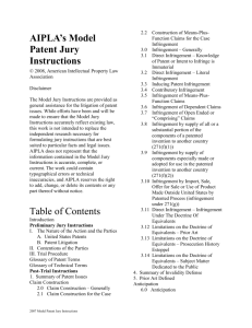 AIPLA`s Model Patent Jury Instructions