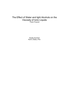 The Effect of Water and light Alcohols on the Viscosity of Ionic Liquids