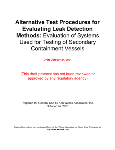 Evaluation of Systems Used for Testing of Secondary Containment
