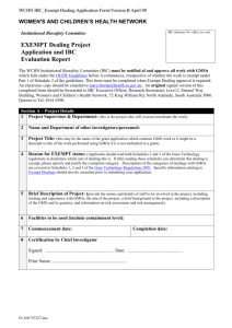 EXEMPT Project Application_Evaluation Form