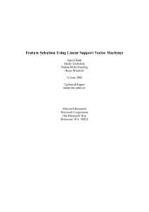 Feature Selection Using Linear Support Vector Machines