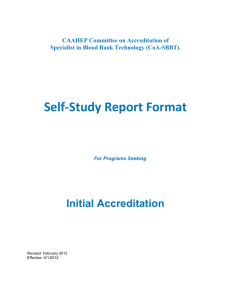 Self-Study Instruction Form - Commission on Accreditation of Allied