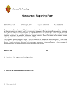 Harassment Reporting Form - Diocese of St. Petersburg