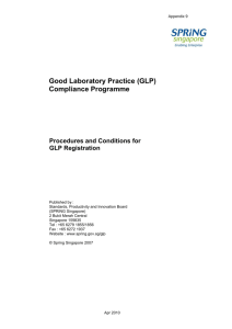 Procedures and Conditions for GLP Registration