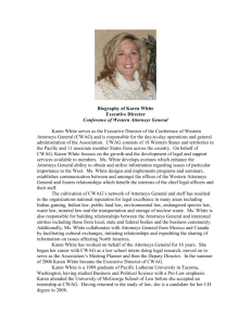 Biography of Karen White - CWAG Conference of Western Attorneys
