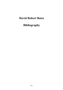 David Robert Bates Bibliography Sir David Robert Bates