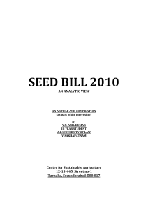 SEED BILL 2010 an analytical view