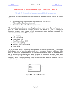 Module 5: Comparison Instructions and Math Instructions