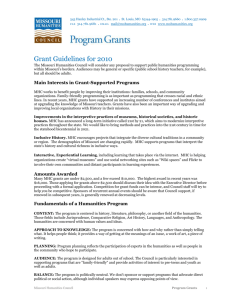 Grant Guidelines for 2010 - Missouri Humanities Council