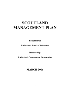 SCOUTLAND MANAGEMENT PLAN