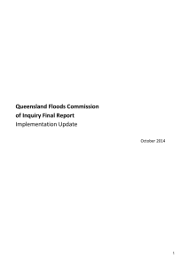 Queensland Floods Commission of Inquiry Implementation Update