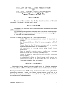 by-laws of the alumni association - Columbia International University