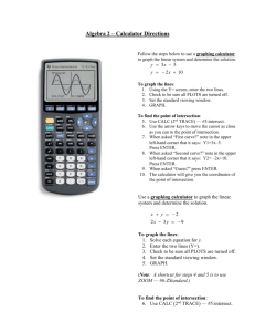 Algebra 2 – Calculator Directions